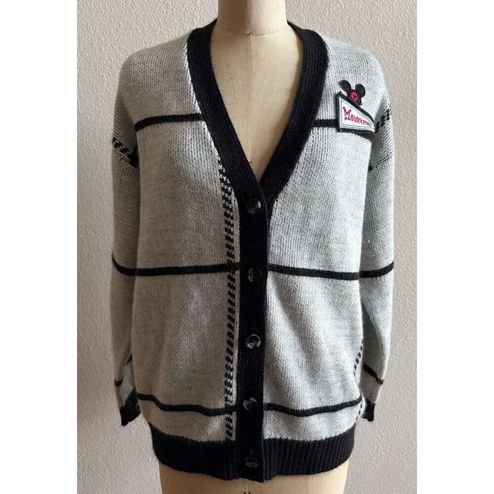 Disney Mickey Mouse Club Grayscale Collection Cardigan Sweater sz Medium‎ EUC